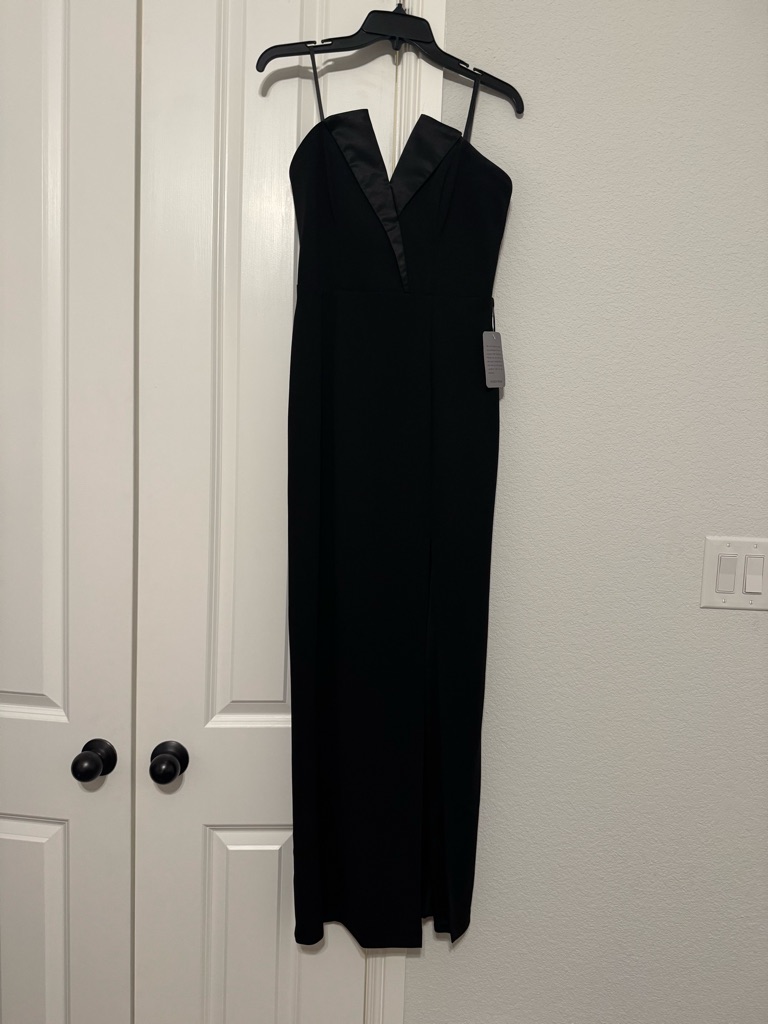 Betsy & Adam Tux Detail Column Gown